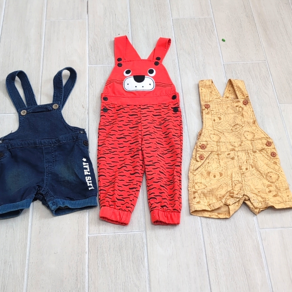 NWOT 12 months overalls bundle, 3 pack